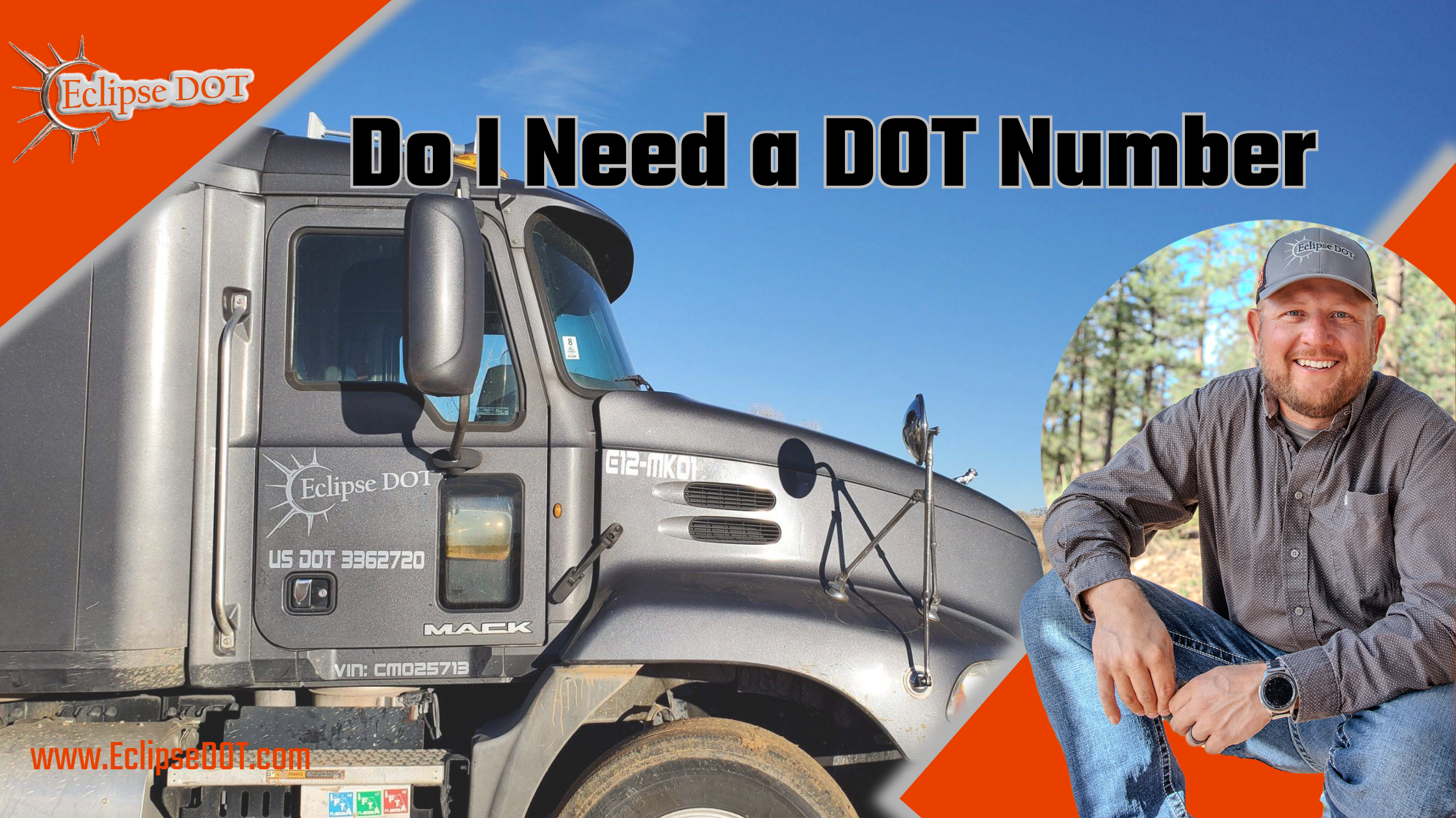 Illustration depicting a DOT number on a commercial vehicle