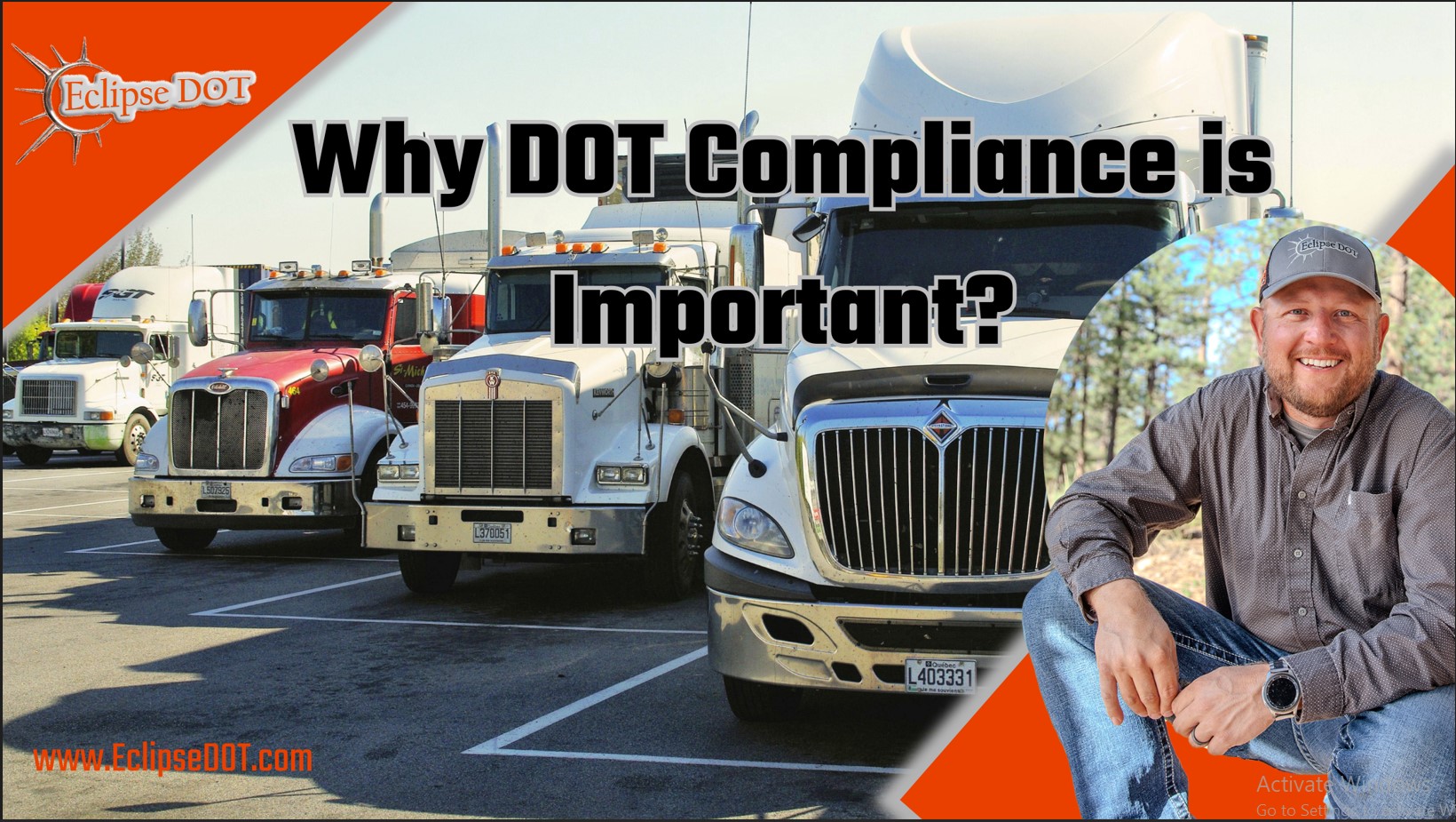 Image showing a truck on a road with a DOT compliance logo in the background.