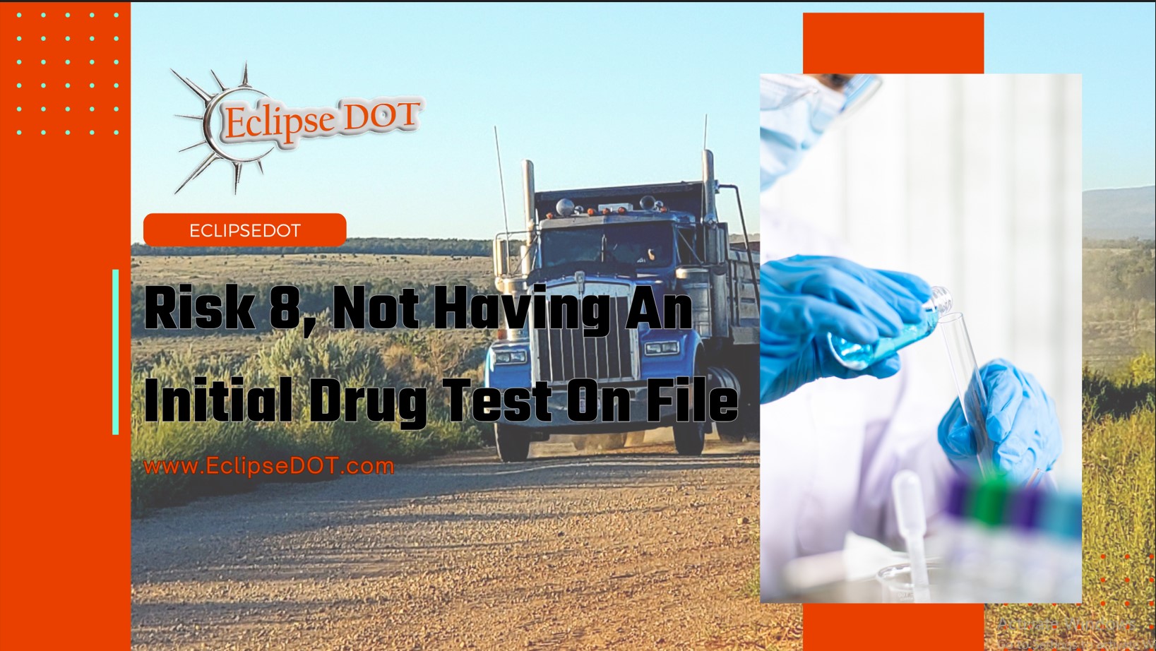 A magnifying glass over a document titled "Drug Test Results" symbolizes the significance of Risk 8.