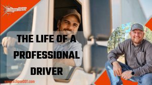 A professional driver navigates a busy highway with focus and precision.