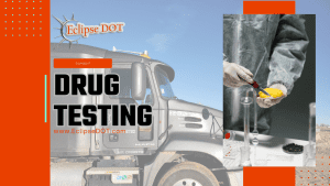 A Comprehensive Guide to Drug Testing in Commercial Driving—Your Roadmap from CDL Written Test to Celebratory Success!" with a backdrop of a road map.