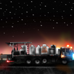 An animated picture of a paint truck