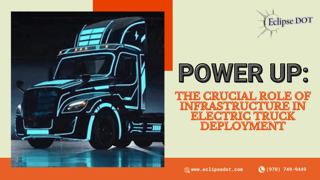 A sleek and futuristic electric-powered semi-truck at a modern charging station.