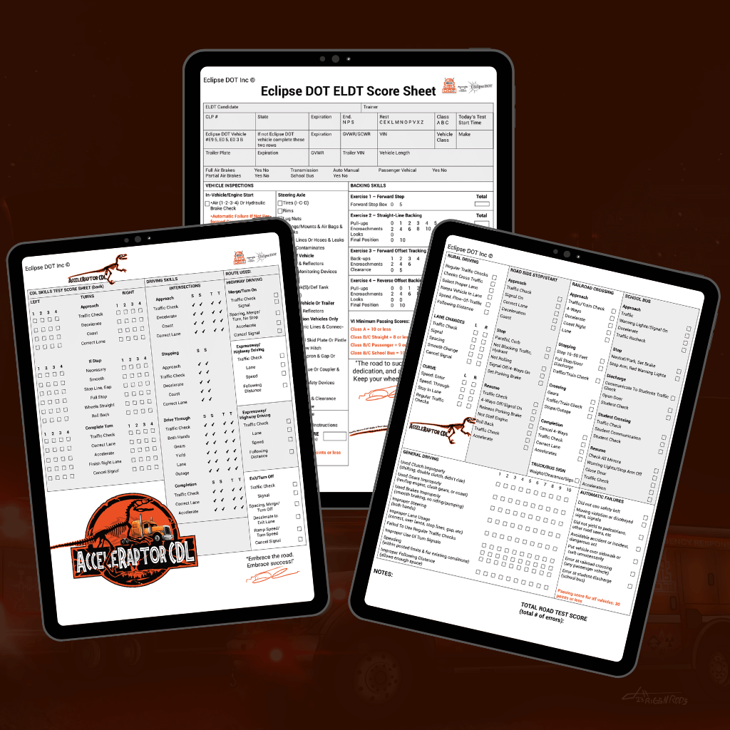 CDL Training Score Sheet Eclipse DOT