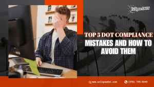 Frustrated man at computer – Top 5 DOT Compliance Mistakes