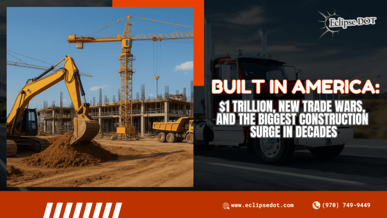 Excavator and cranes at U.S. construction site