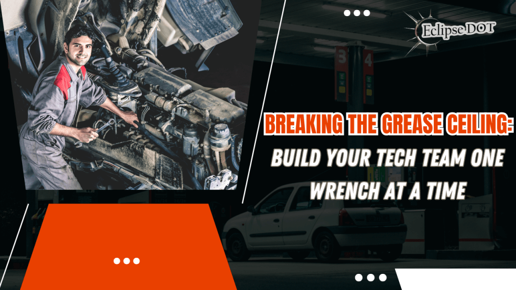 Diesel tech working under hood with Eclipse DOT article headline.
