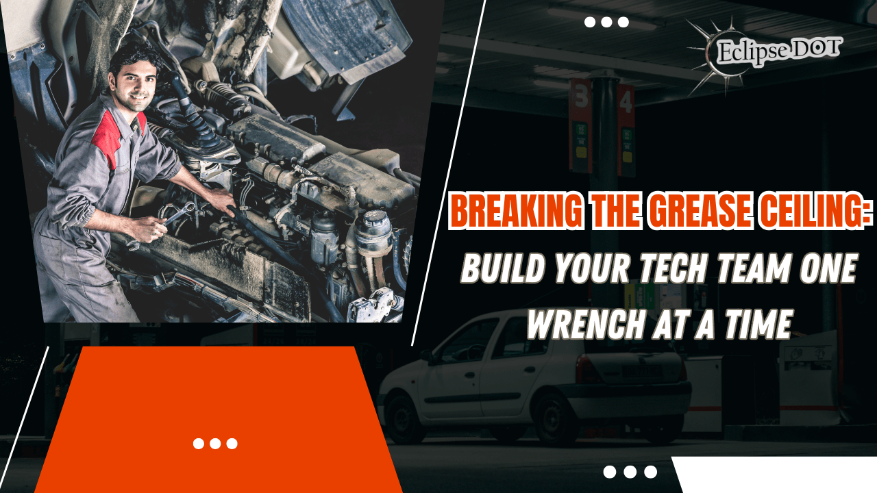 Diesel tech working under hood with Eclipse DOT article headline.