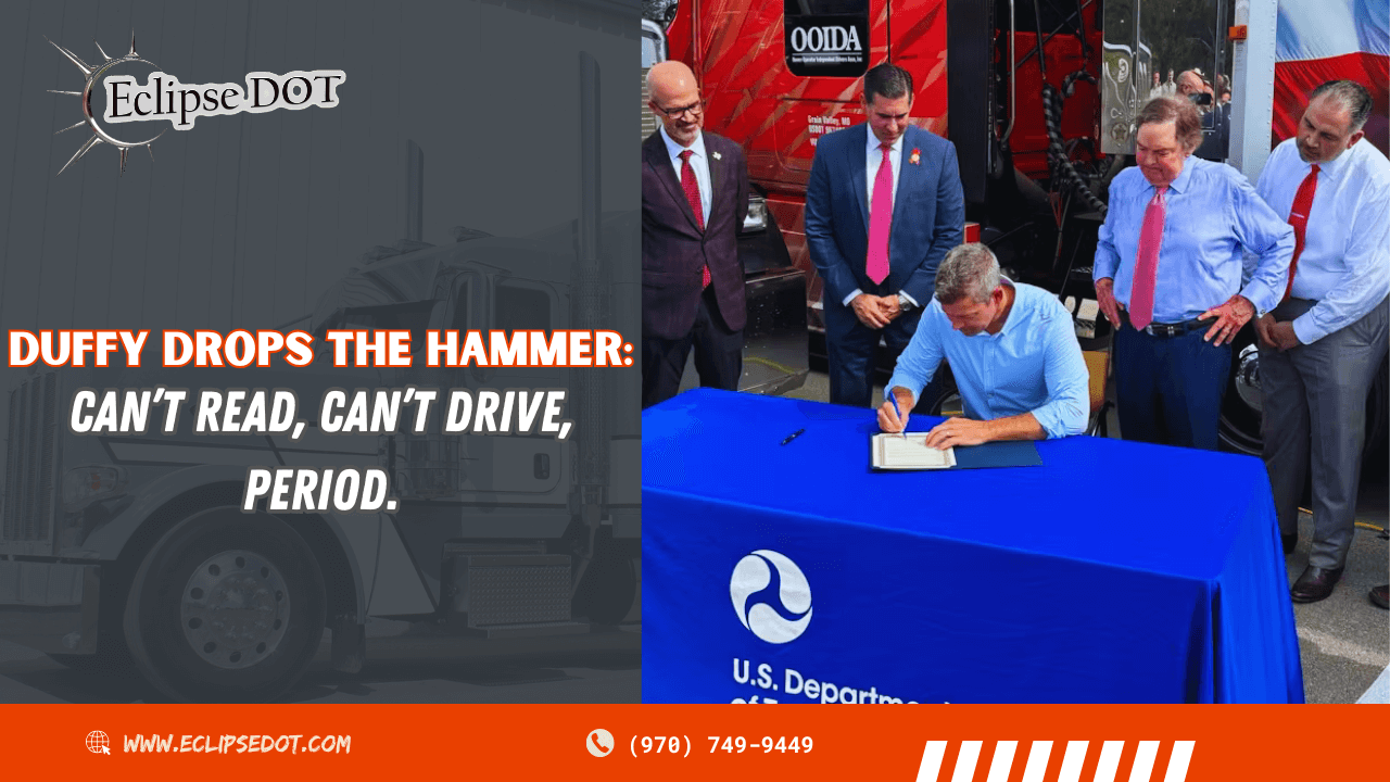 Sean Duffy signs English rule for truck drivers