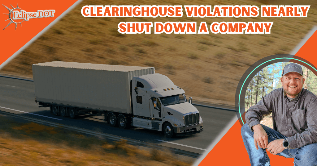 FMCSA Clearinghouse form with gavel showing legal risk.