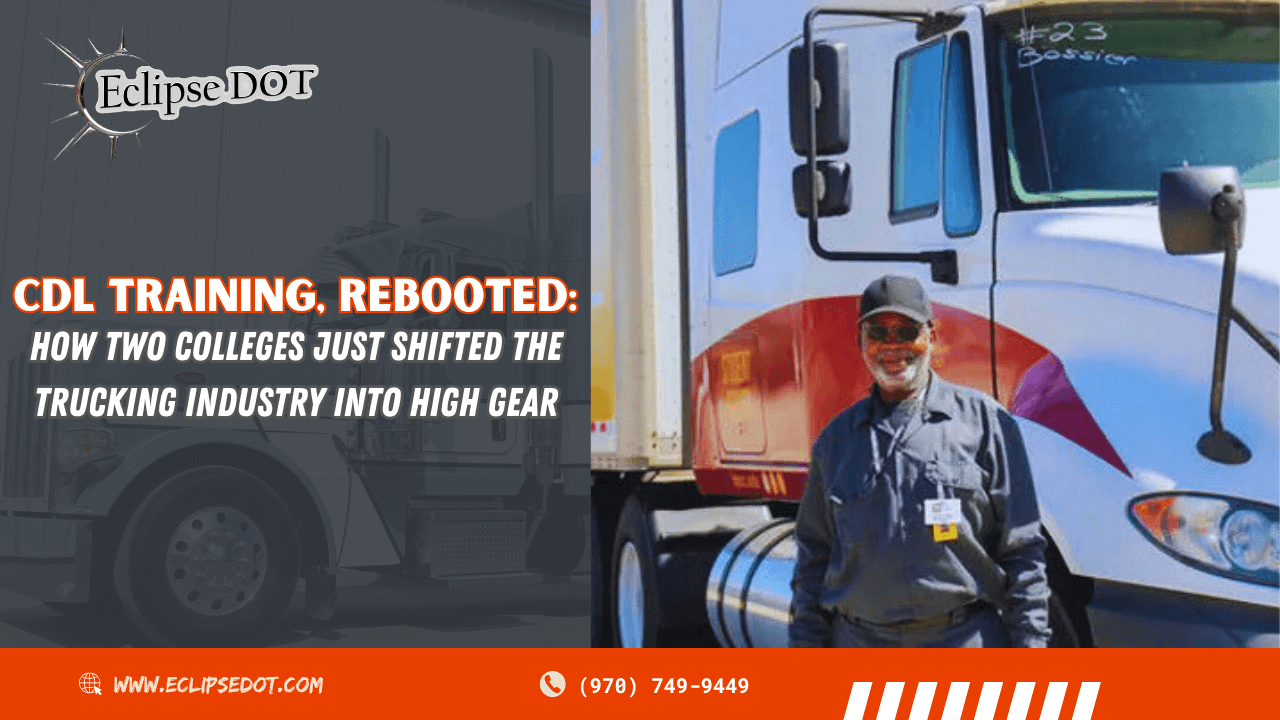 CDL student with truck at Bossier Parish Community College