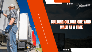 Fleet manager walking the yard with a mechanic.