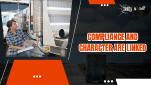 Truck inspector marking DOT checklist in front of semi-truck.