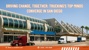 Trucks and leaders at ATA’s MCE 2025 in San Diego Convention Center