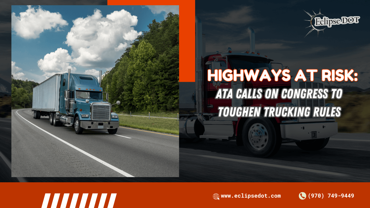 Semi-truck on highway for trucking safety