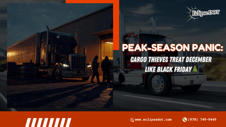 “Thieves targeting a semi-truck’s cargo at a warehouse during the holiday season.”